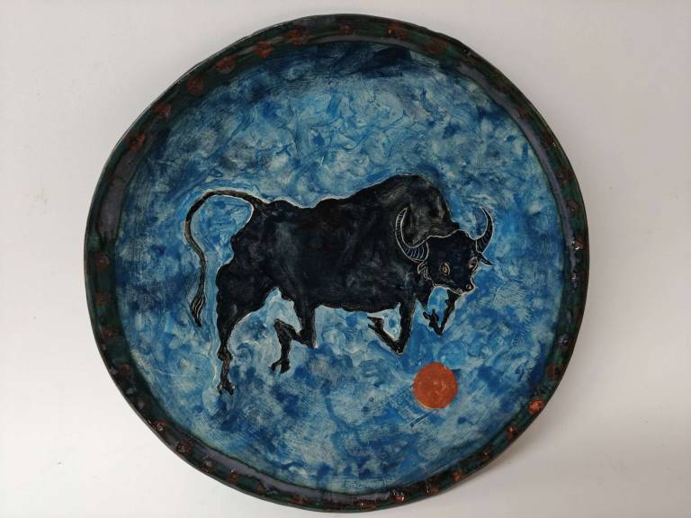 Charging Bull With Ball - Morag MacInnes