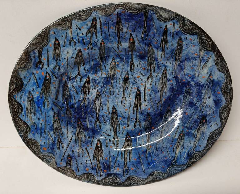 Shoal of fish, oval platter - Morag MacInnes