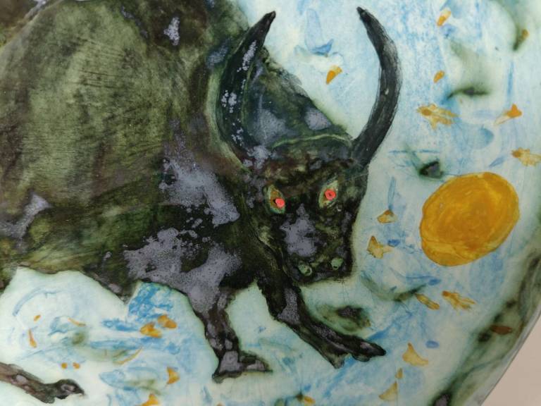 Bull & Yellow Suns Platter - Morag MacInnes