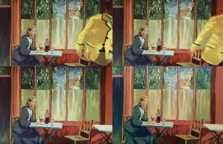 Four Frames from Exterior of cafe - Sarah Wimperis