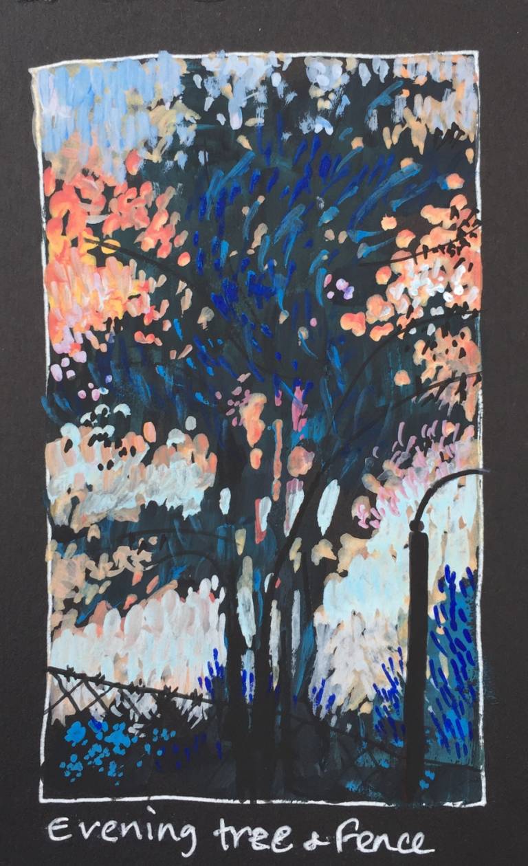 Evening Tree and Fence - Sarah Wimperis