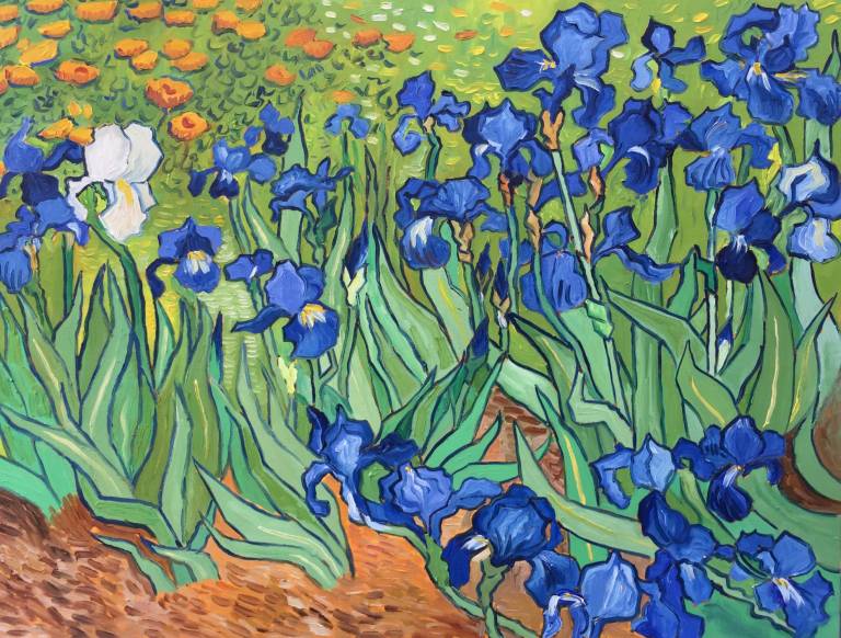 Irises Painted Live - Sarah Wimperis