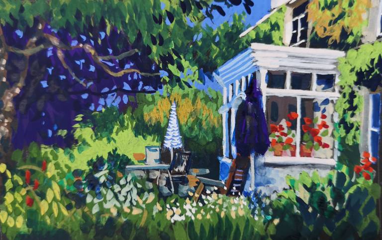 Geraniums in the Porch - Sarah Wimperis