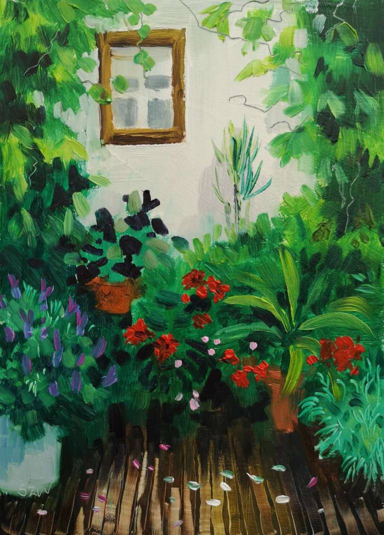 Garden in the Rain - Sarah Wimperis