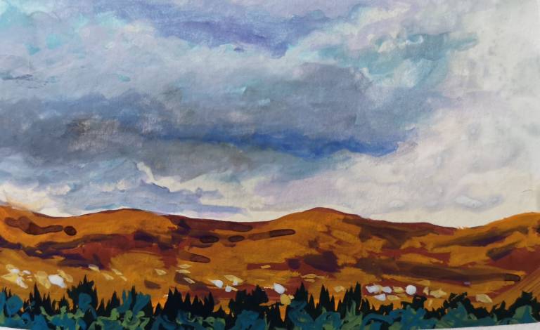 Evening Light on the Mountains - Sarah Wimperis