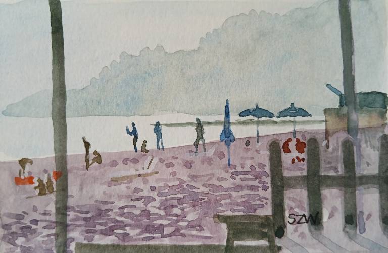 Beach, Vallecrosia, - Sarah Wimperis