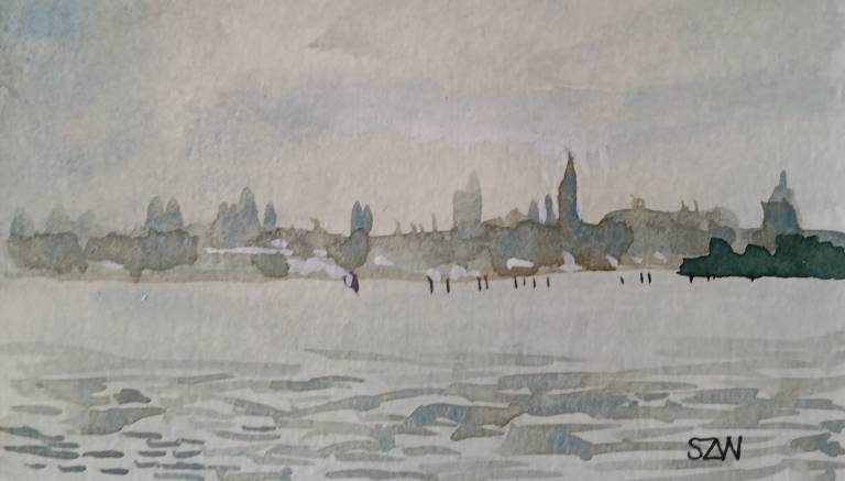 Misty Morning Towards Venice - Sarah Wimperis