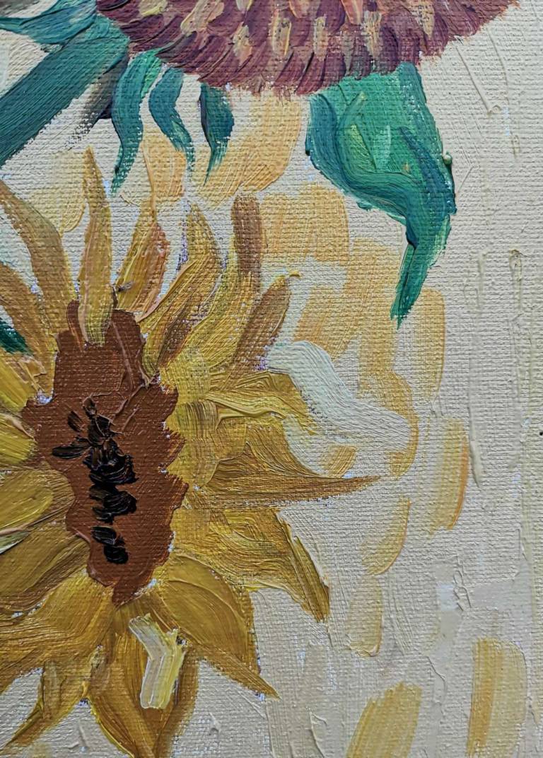 Vincent's Sunflowers, van Gogh Pastiche. - Sarah Wimperis