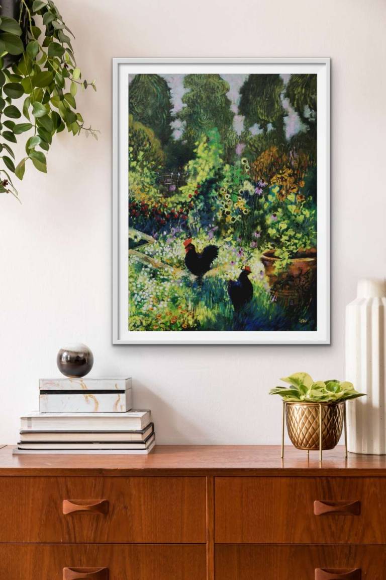 Autumn Afternoon with Chickens - Sarah Wimperis