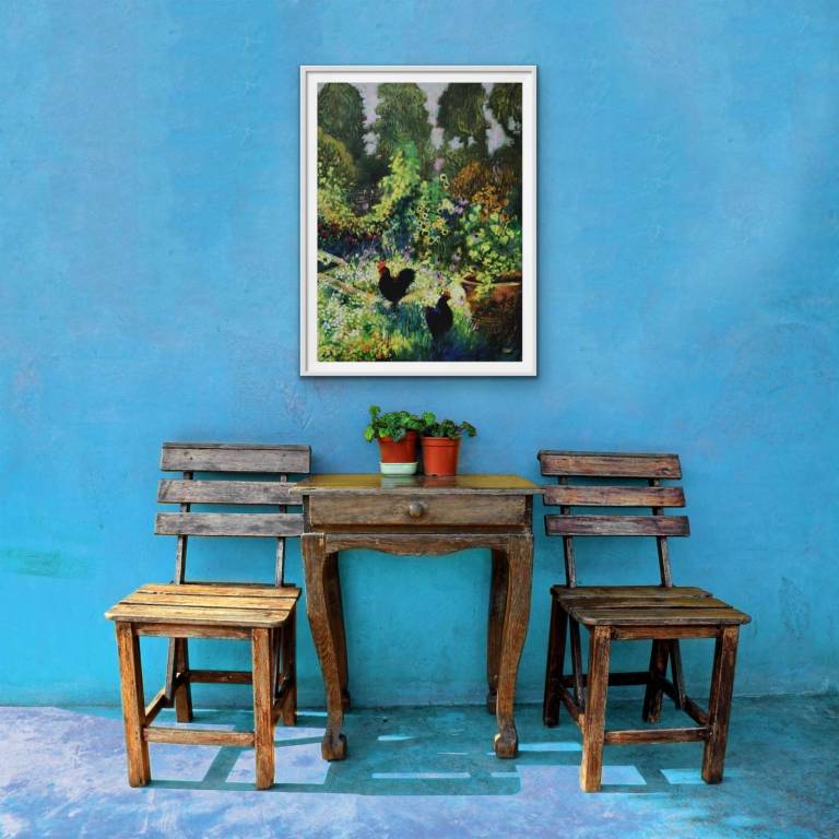 Autumn Afternoon with Chickens - Sarah Wimperis