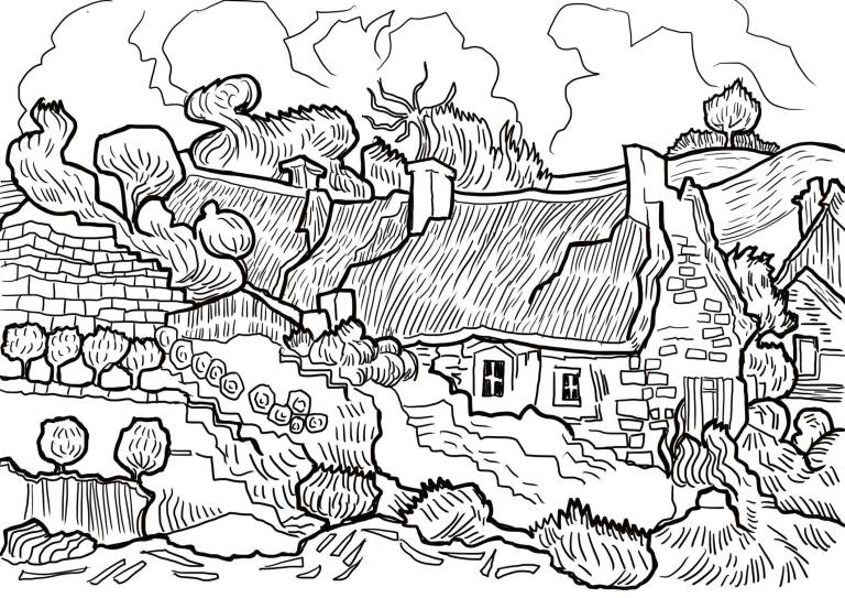 Thatched Cottages at Cordeville - Sarah Wimperis