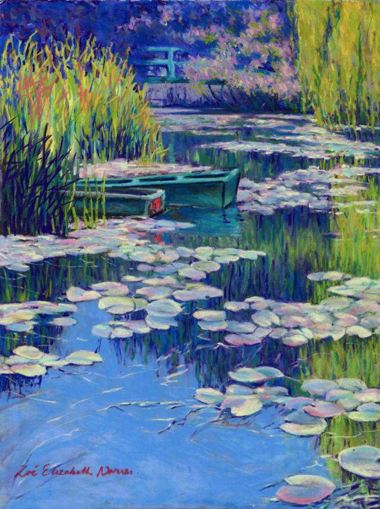 Moored Boats at Giverny - Zoe Elizabeth Norman