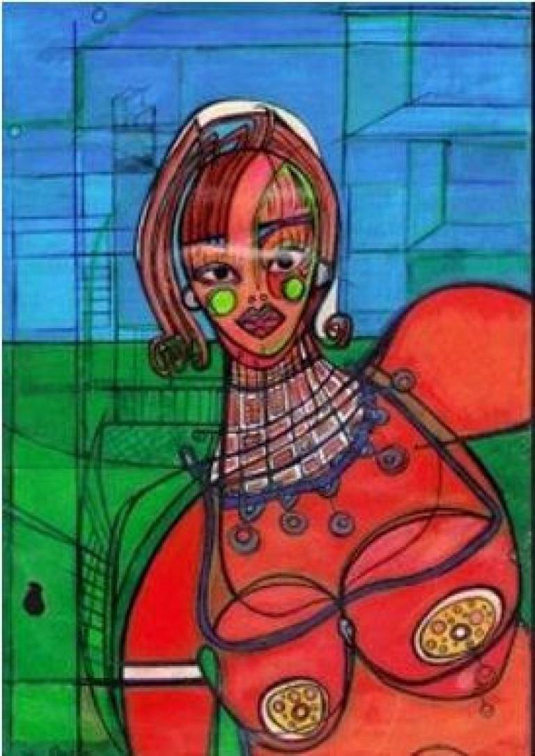 Giraffe Woman with a Beautiful Blow-Dry  - Alix Godon