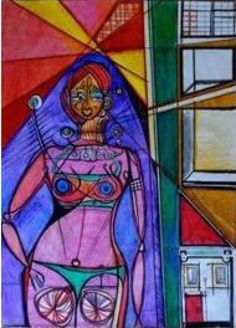 Miss Peggy or « Pink Lady & Green G-string thong  - Alix Godon