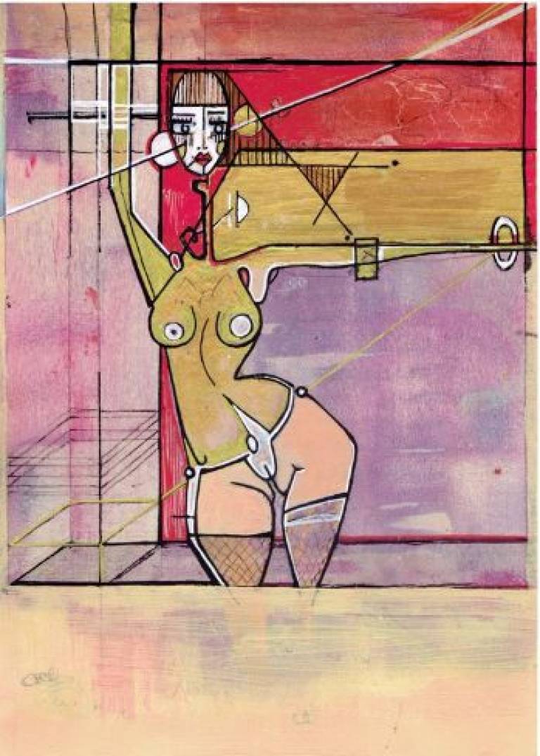 Femme au Carré, Encastrée et Posant Modulation-I - Alix Godon