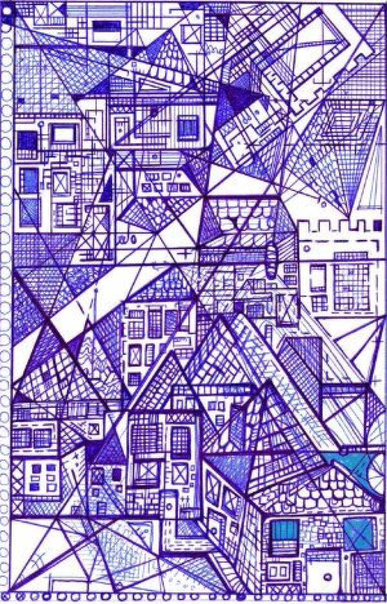 Alix Godon - Blue-Color-Saturated Haunted District Modulation-II