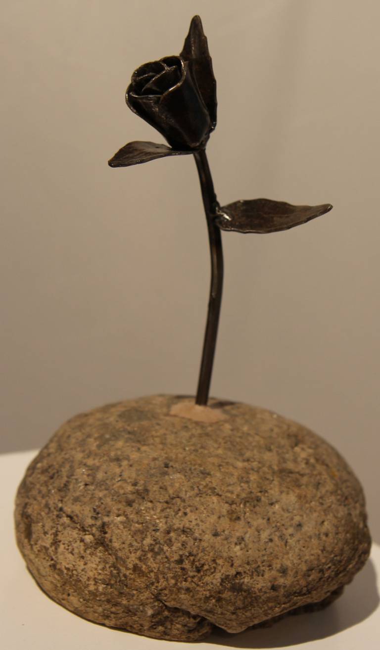 Andrew Ferguson - Steel Flower in stone