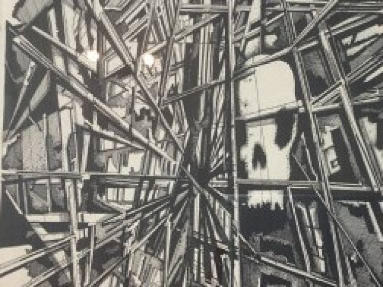 Skull in scaffolding  - Mark Carmichael 