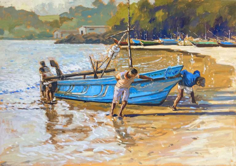 Hauling In The Blue Boat. Sri Lanka - Cyppo  Streatfeild