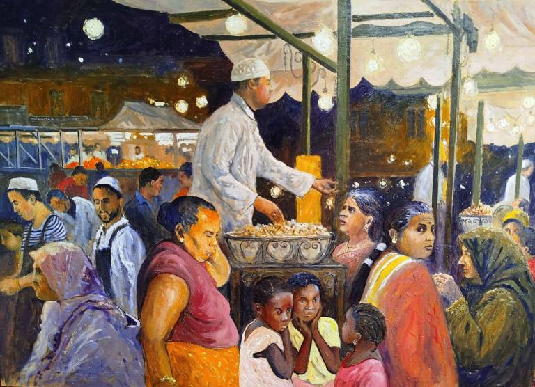 Three Girls In The Evening Market. Sri Lanka - Cyppo  Streatfeild