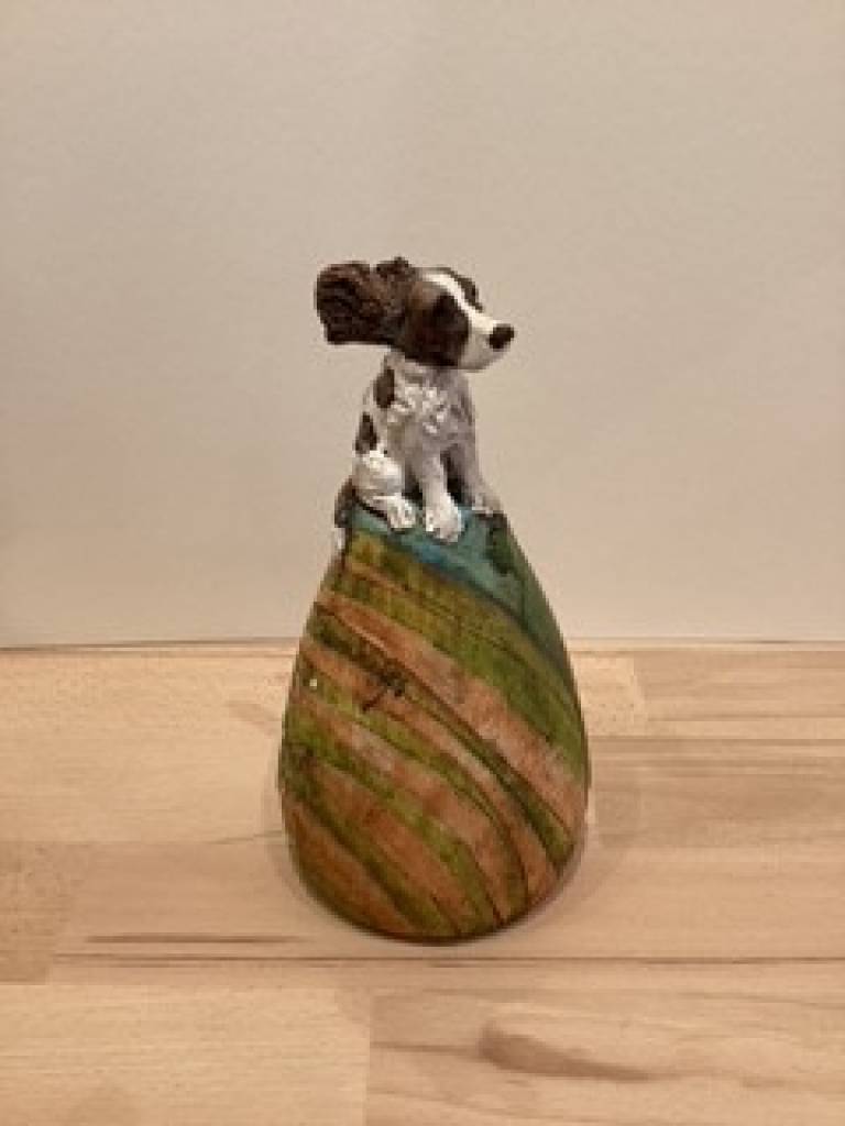 Christine Cummings - Spaniel on a Hill                                SOLD