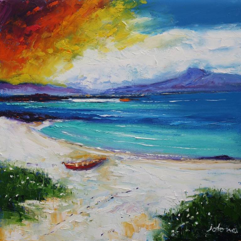 East beach path the red boat Iona    SOLD - John Lowrie Morrison OBE