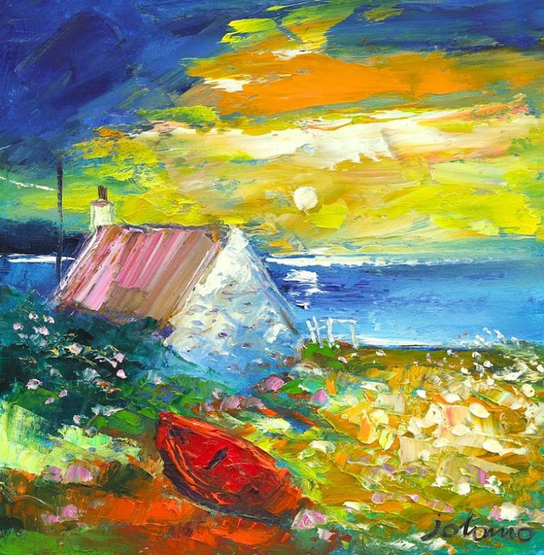The red boat at Ardminish Isle of Gigha       SOLD - John Lowrie Morrison OBE