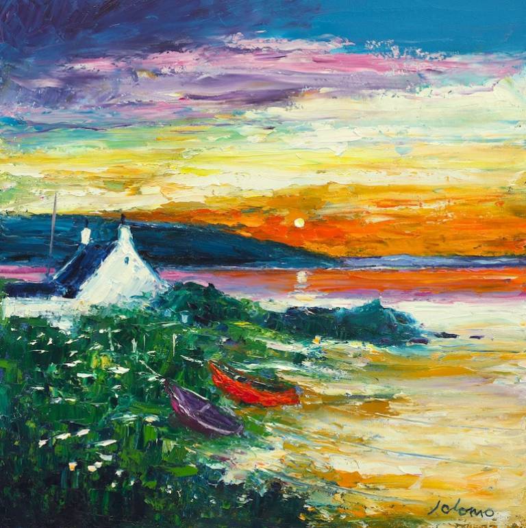 Beached boats Westport Kintyre         SOLD - John Lowrie Morrison OBE