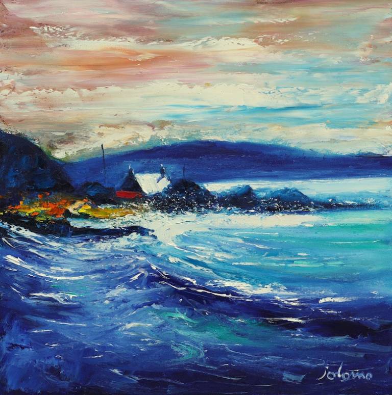 Big waves Westport Kintyre eveninglight            SOLD - John Lowrie Morrison OBE