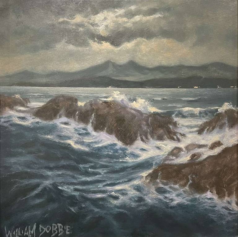 Skelmorlie Surf by Moonlight - William Dobbie
