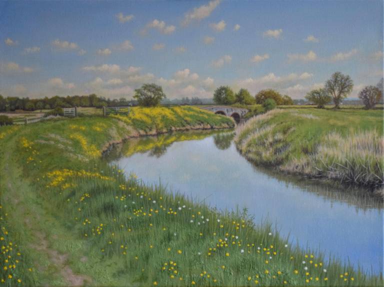 Spring Afternoon on the River Yeo, Pill Bridge (SOLD) - Ian Fifield
