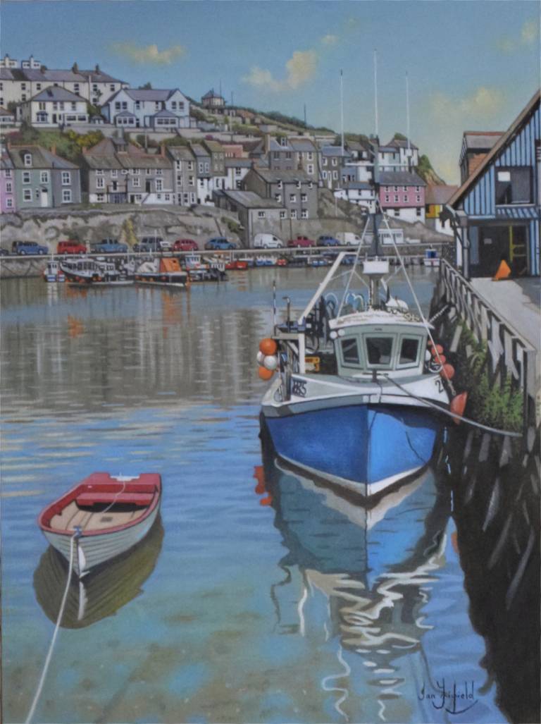 In the Harbour at Mevagissey, Cornwall IV (sold) - Ian Fifield