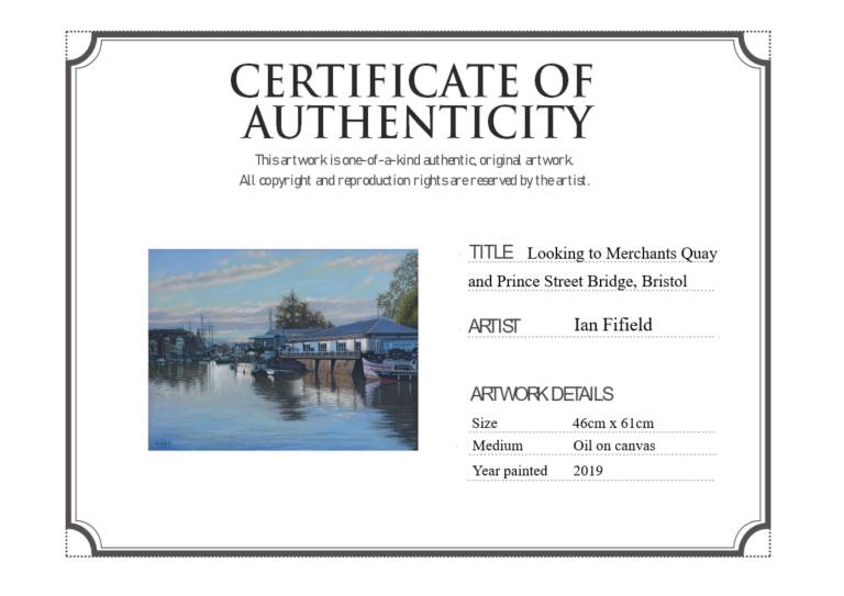 Looking to Merchants Quay and Prince Street Bridge, Bristol   SOLD - Ian Fifield