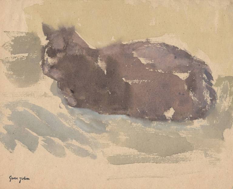 Gwen John - Cat lying down, facing left