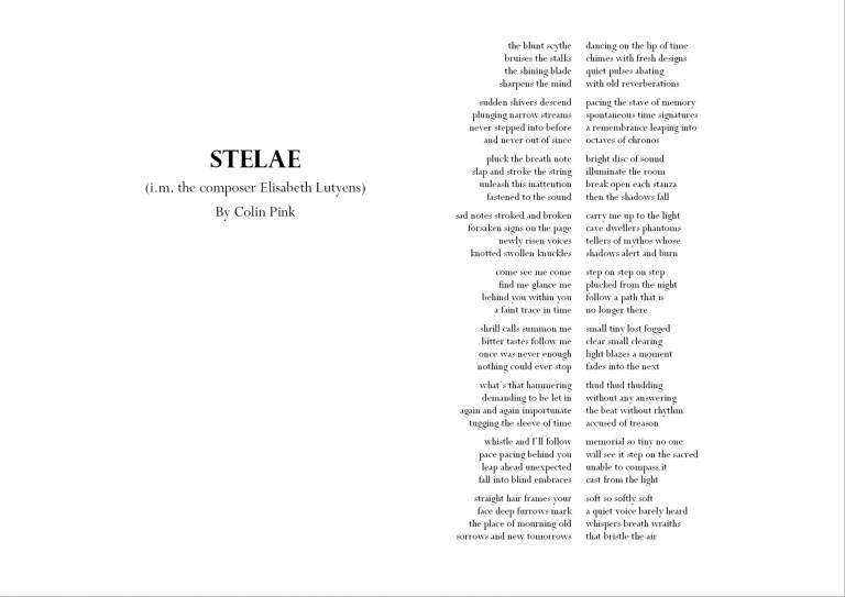 Stelae - poem - Daniel Goodwin