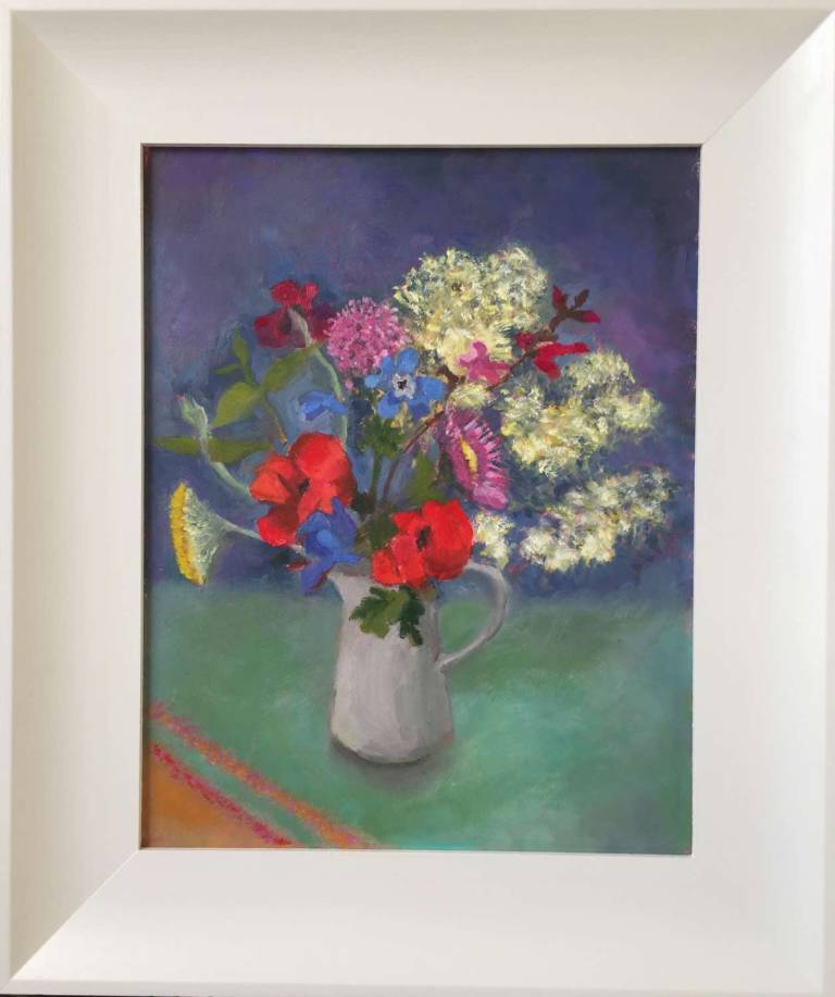 July Posy (framed): Crisis charity special price - Sue Arnold