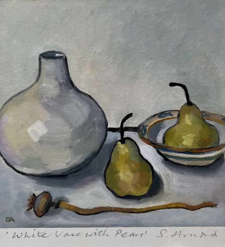White Vase with Pears print unmounted - Sue Arnold