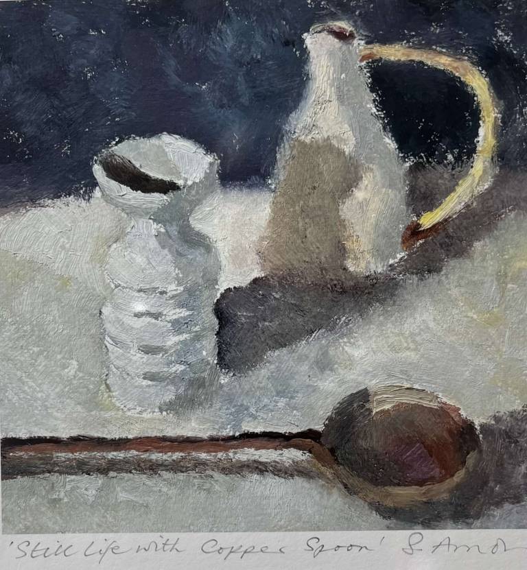Still Life with Copper Spoon print mounted - Sue Arnold