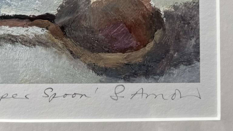 Still Life with Copper Spoon print mounted - Sue Arnold