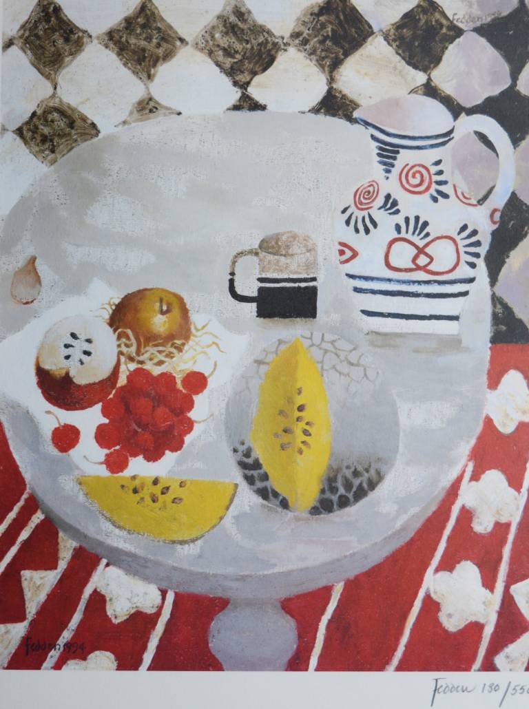 Mary  Fedden - Jug and Fruit Still Life
