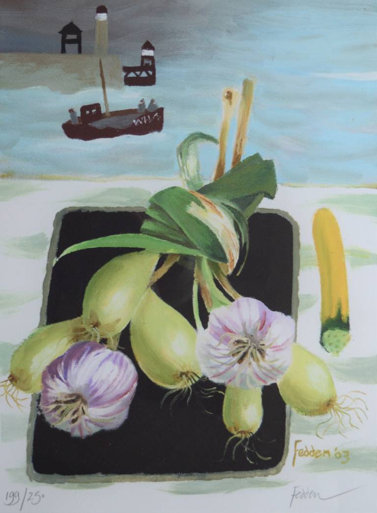 Still Life with Vegetables and Boat WH4 - Mary  Fedden
