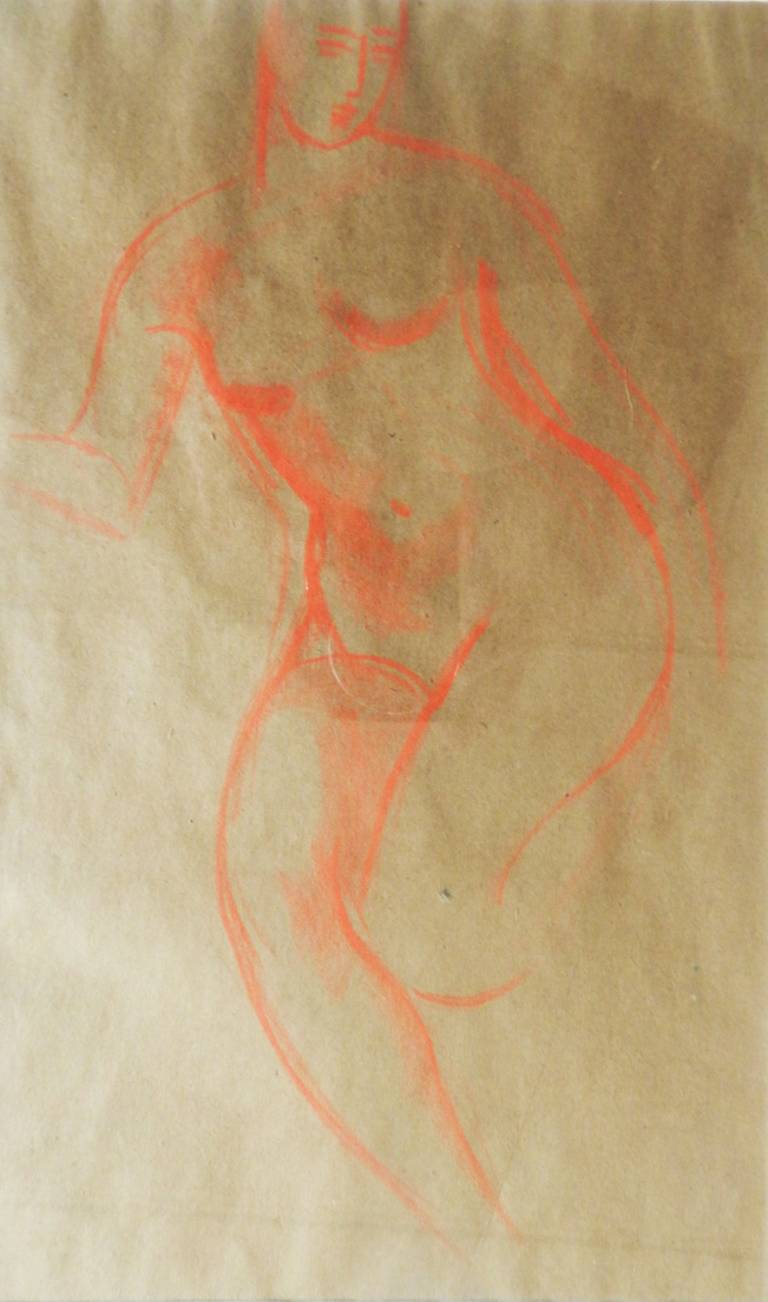 Christopher Wood - Female Nude in Orange