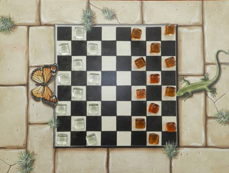 Sophie  Rose - Checkerboard with Butterfly and Lizard