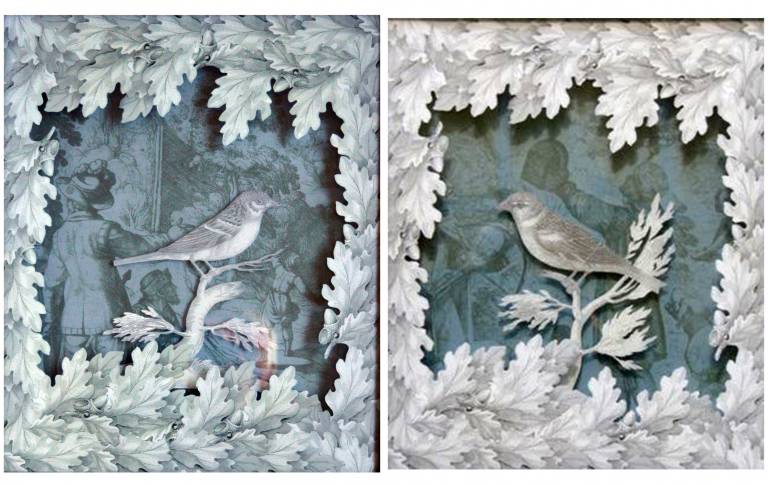 Studio Puck - Birds in Foliage Collage - A Pair