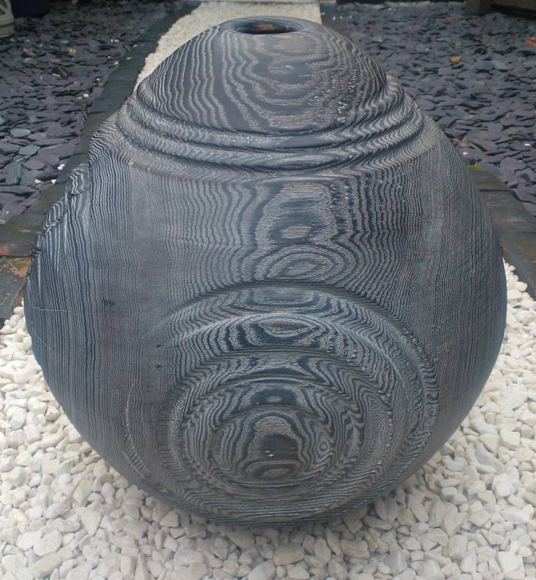 Large Turned Wooden Vase from Fired Ash - Richard Chapman