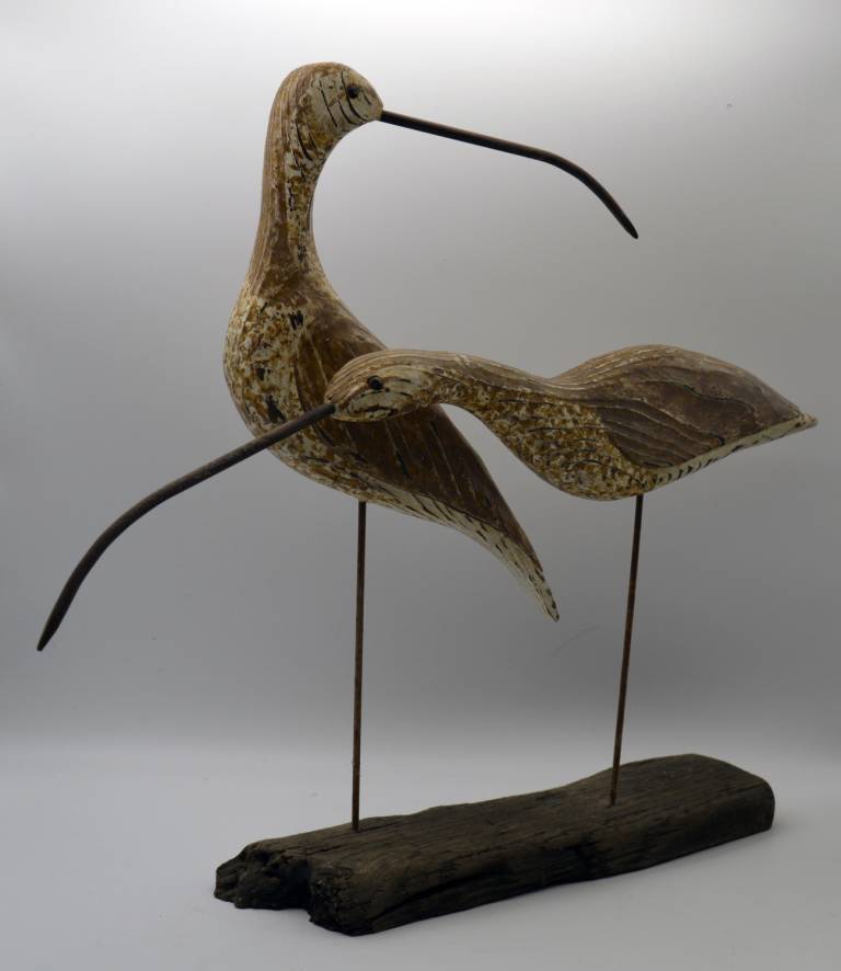 A Pair of Curlews on a Driftwood Base - Brian Slaytor