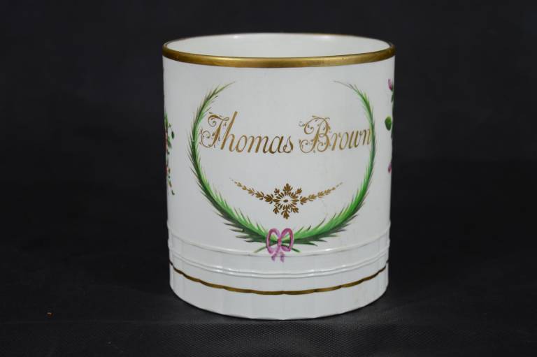 Unknown - Pearlware Mug Named Thomas Brown