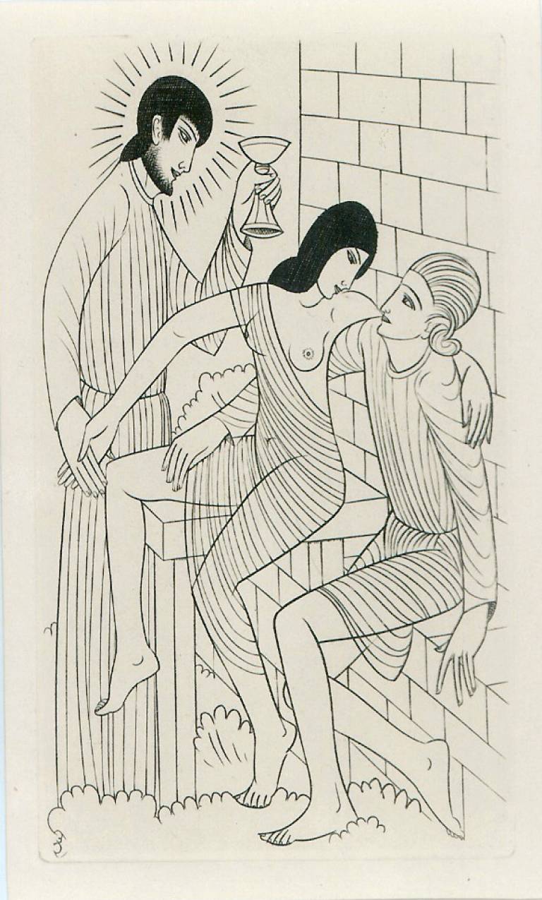 Adam and Eve in Heaven - Eric Gill
