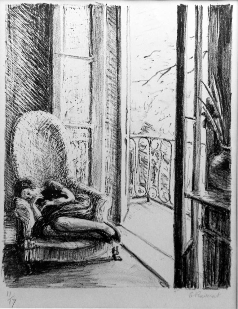 Gwen Raverat - Girl Asleep in a Chair by the Window