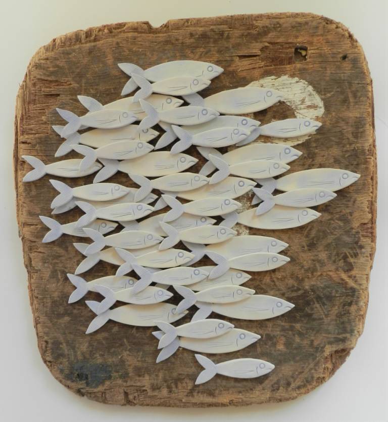 School of Fish on Driftwood 2 - Kate Panter